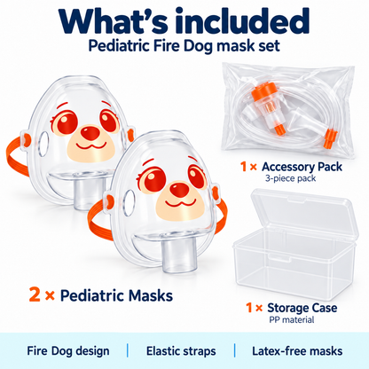 2-Pack Pediatric Fire Dog Printed Masks