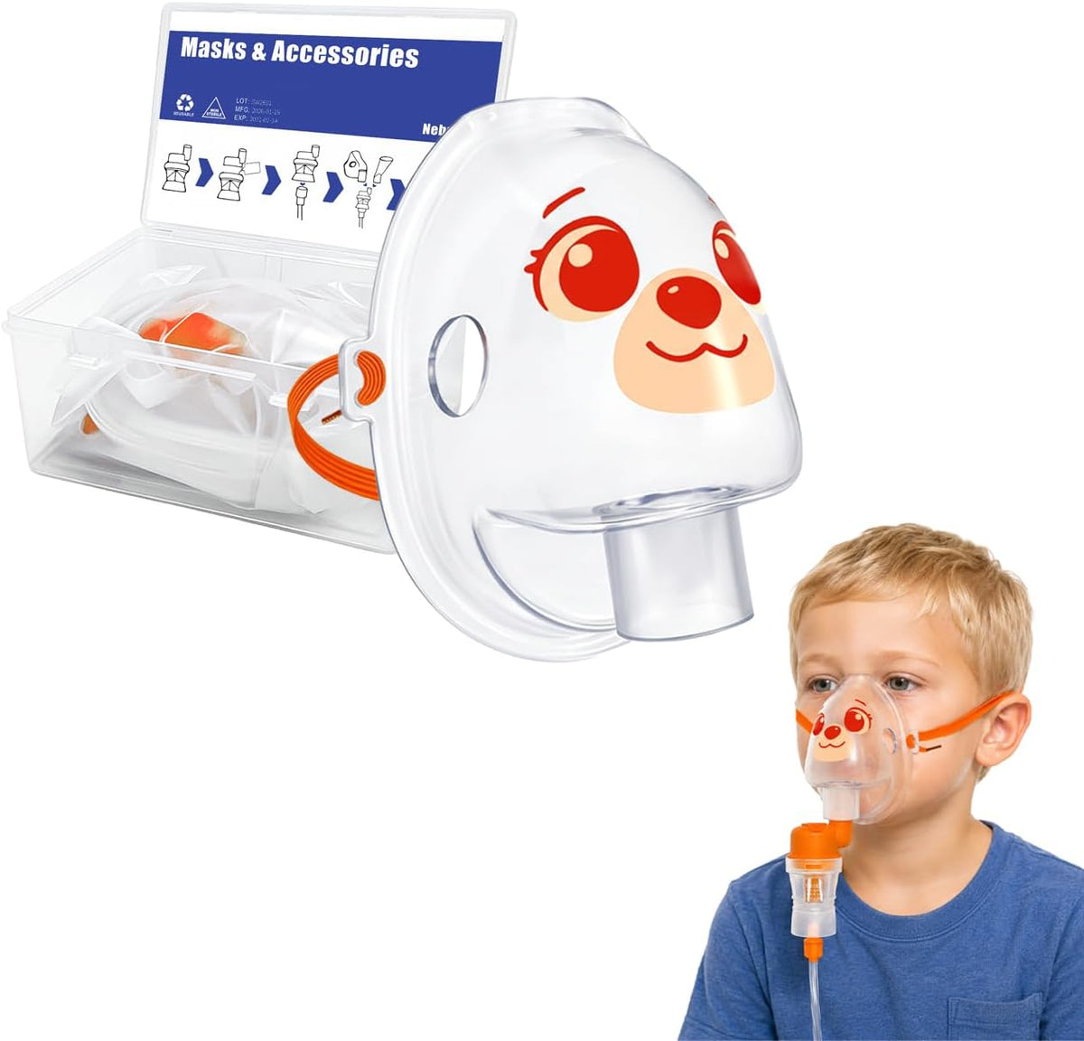 2-Pack Pediatric Fire Dog Printed Masks